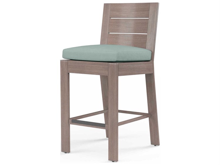 Sunset West Laguna Driftwood Aluminum Cushion Bar Stool