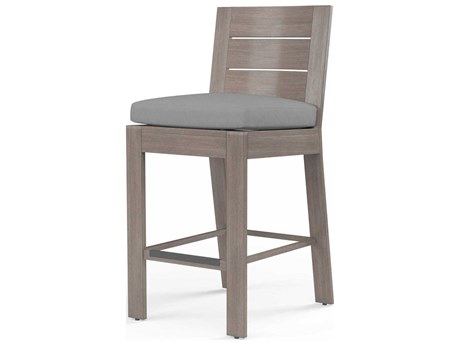 Sunset West Laguna Driftwood Aluminum Cushion Bar Stool