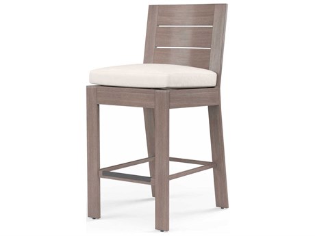 Sunset West Laguna Driftwood Aluminum Cushion Bar Stool