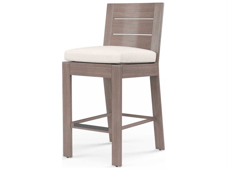Sunset West Laguna Driftwood Aluminum Cushion Counter Stool