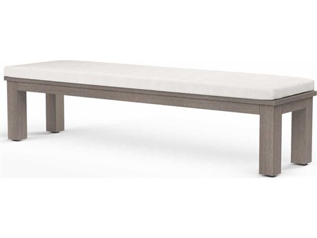 Sunset West Laguna Light Wood Aluminum Cushion Bench