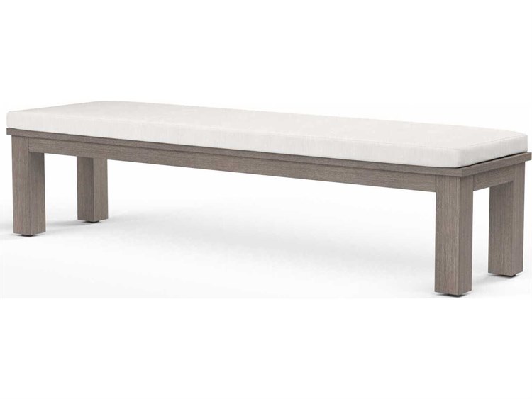 Sunset West Laguna Light Wood Aluminum Cushion Bench