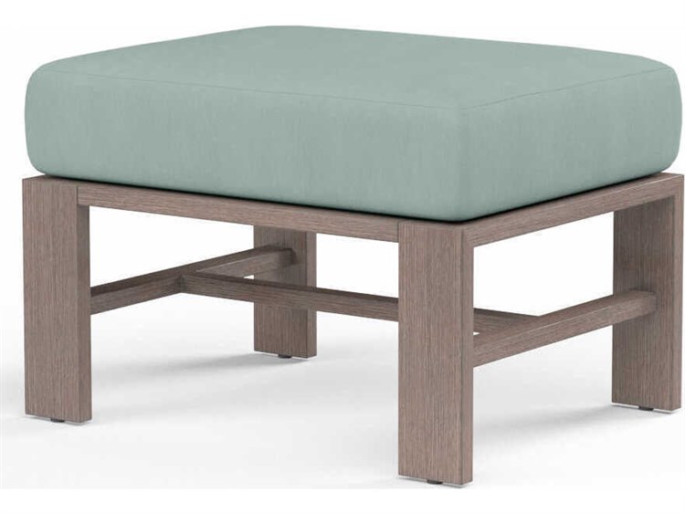 Sunset West Laguna Driftwood Aluminum Cushion Ottoman