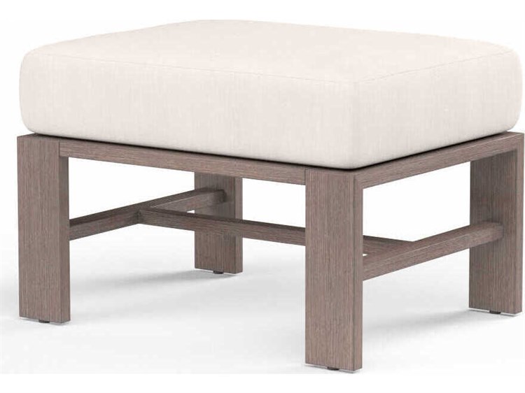 Sunset West Laguna Driftwood Aluminum Cushion Ottoman