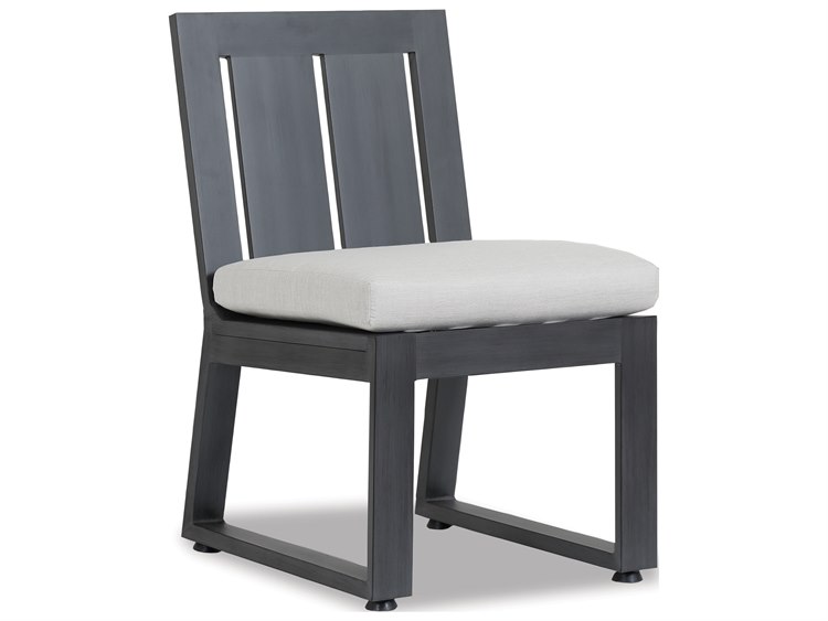 Sunset West Redondo Aluminum Armless Dining Chair in Cast Silver