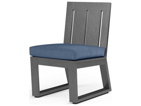 Sunset West Redondo Slate Aluminum Cushion Dining Chair