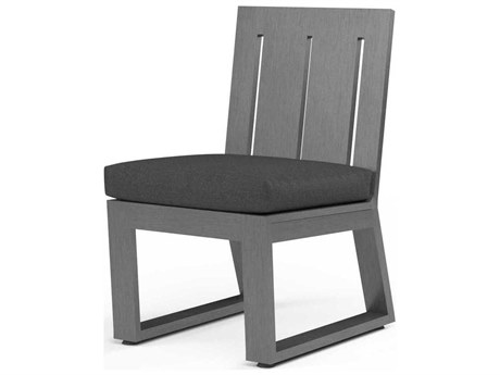 Sunset West Redondo Slate Aluminum Cushion Dining Chair