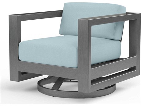 Sunset West Redondo Slate Aluminum Cushion Lounge Chair