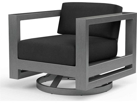 Sunset West Redondo Slate Aluminum Cushion Lounge Chair