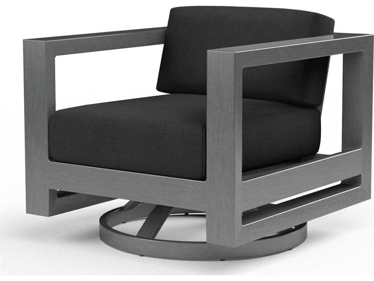 Sunset West Redondo Slate Aluminum Cushion Lounge Chair