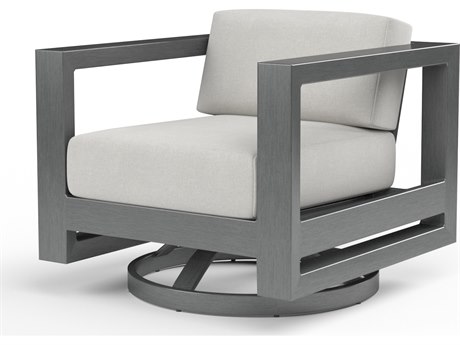 Sunset West Redondo Aluminum Slate Swivel Lounge Chair