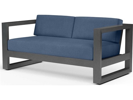 Sunset West Redondo Slate Aluminum Cushion Loveseat