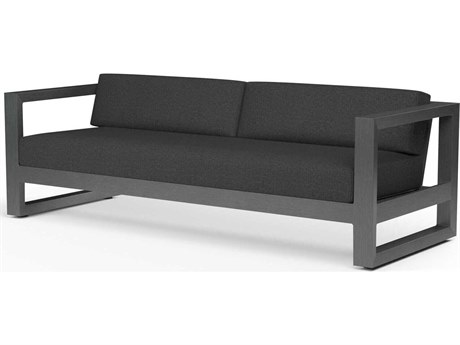 Sunset West Redondo Slate Aluminum Cushion Sofa