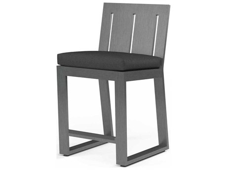 Sunset West Redondo Slate Aluminum Cushion Counter Stool