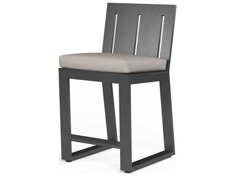 Sunset West Redondo Slate Aluminum Cushion Counter Stool