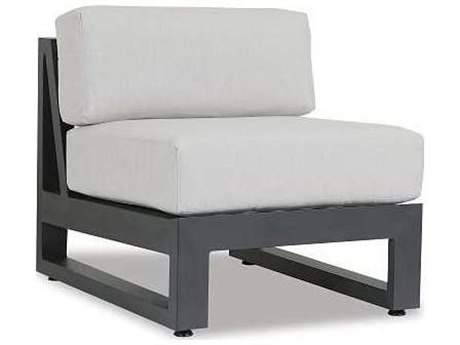 Sunset West Redondo Aluminum Armless Lounge in Cast Silver