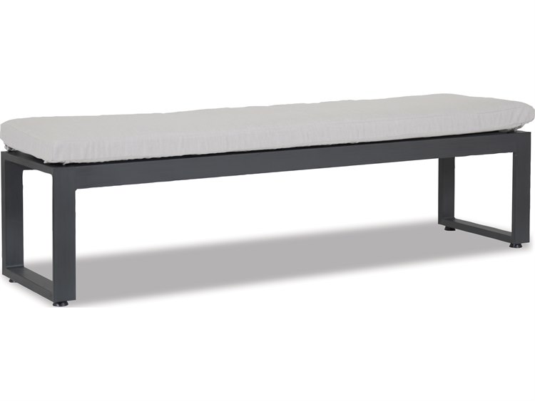 Sunset West Redondo Aluminum Cushion Bench in Cast Silver