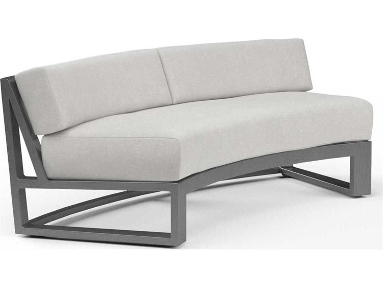 Sunset West Redondo Grays Aluminum Cushion Sofa