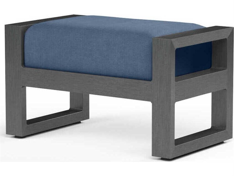 Sunset West Redondo Slate Aluminum Cushion Ottoman