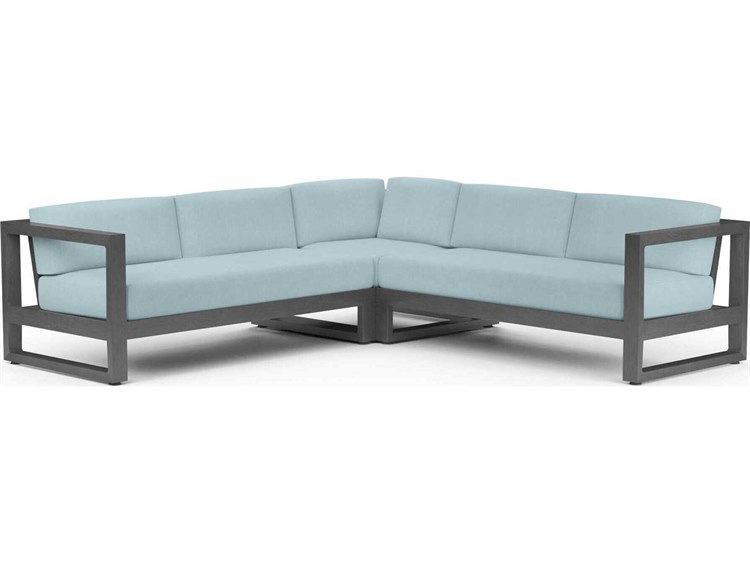 Sunset West Redondo Slate Aluminum Cushion Sofa