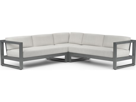 Sunset West Redondo Aluminum Sectional in Cast Silver