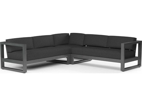 Sunset West Redondo Slate Aluminum Cushion Sofa