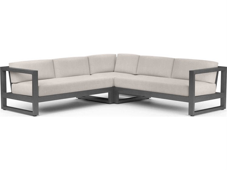 Sunset West Redondo Slate Aluminum Cushion Sofa