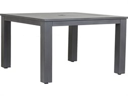 Sunset West Redondo Aluminum 48'' Wide Square Dining Table with Umbrella Hole