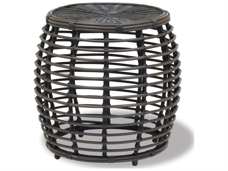 Sunset West Venice Chocolate Brown Wicker 22'' Wide Round End Table