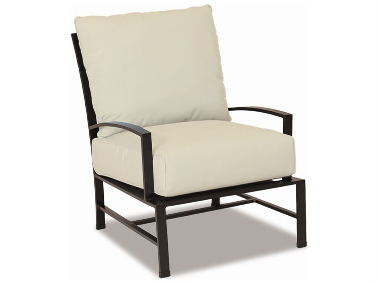 Sunset West La Jolla Aluminum Espresso Lounge Chair in Canvas Flax with Self Welt