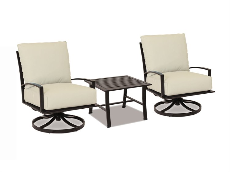 Sunset West La Jolla Aluminum Espresso Lounge Chair in Canvas Flax with Self Welt