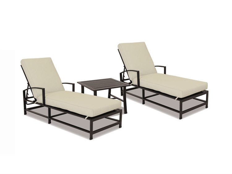Sunset West La Jolla Aluminum Espresso Lounge Chair in Canvas Flax with Self Welt