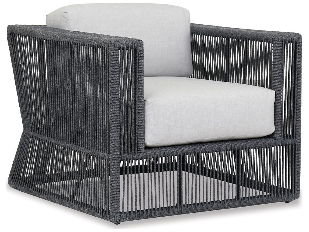 Sunset West Milano Woven Acrylic Rope Lounge Chair In Echo Ash