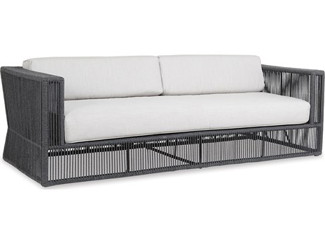 Sunset West Milano Woven Rope Outdoor Patio Sofa in Echo Ash