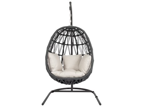 Sunset West Milano Quick Ship Wicker Hanging Swing Chair in Echo Ash