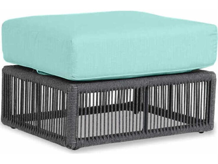 Sunset West Milano Slate Rope Cushion Ottoman