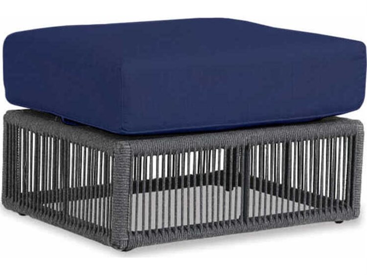 Sunset West Milano Slate Rope Cushion Ottoman