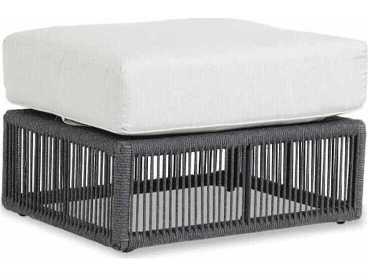 Sunset West Milano Grays Rope Cushion Ottoman
