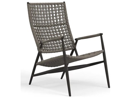 Sunset West Grigio Rope Aluminum Graphite Highback Accent Chair in Stone Grey