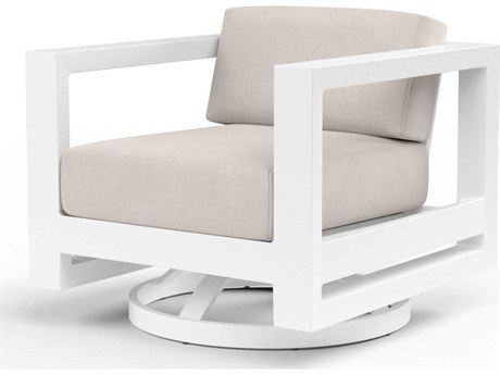Sunset West Newport Frost Aluminum Cushion Lounge Chair