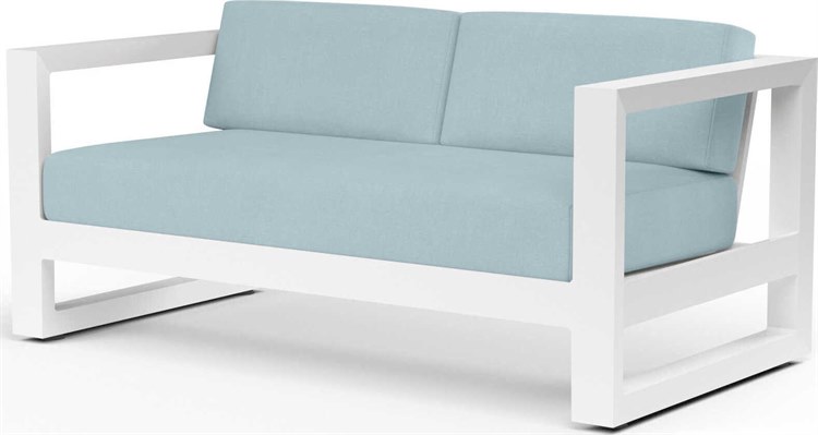 Sunset West Newport Frost Aluminum Cushion Loveseat