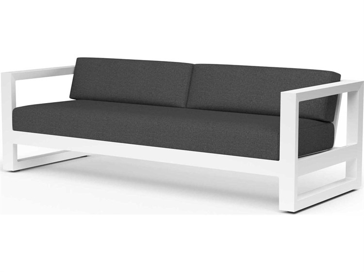 Sunset West Newport Frost Aluminum Cushion Sofa