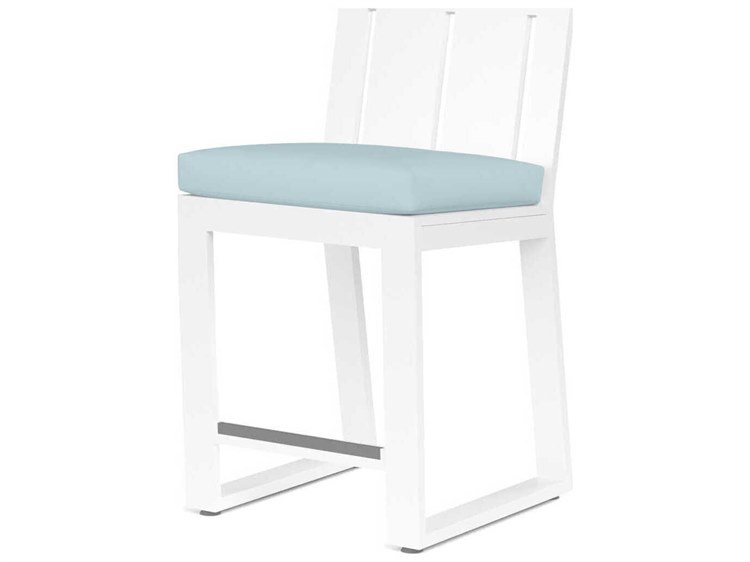 Sunset West Newport Frost Aluminum Cushion Bar Stool