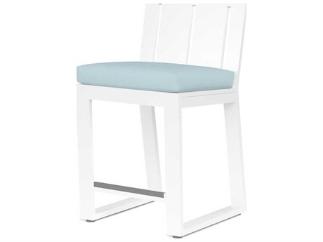 Sunset West Newport Frost Aluminum Cushion Counter Stool