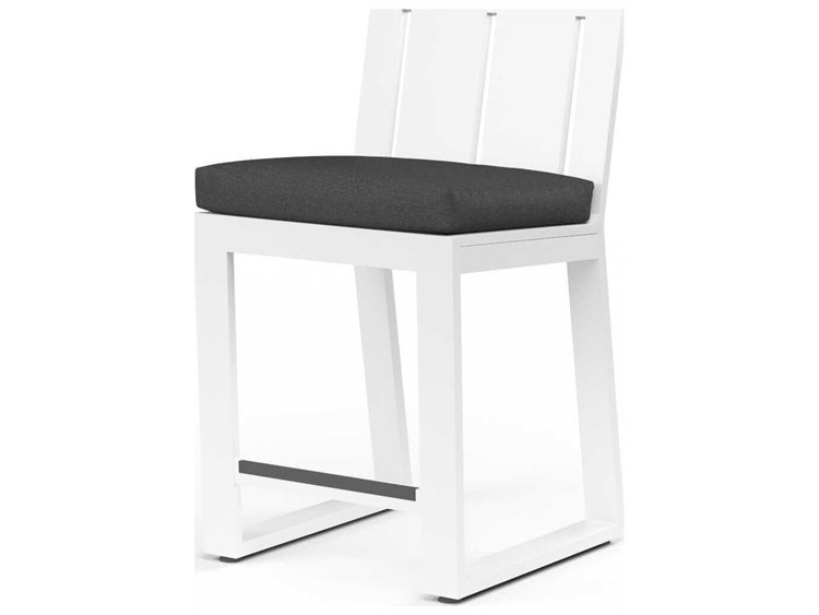 Sunset West Newport Frost Aluminum Cushion Counter Stool