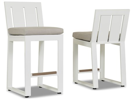 Sunset West Newport Frosted White Aluminum Counter Stool