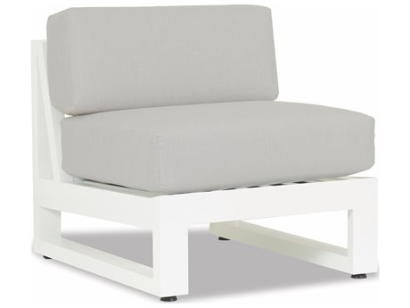 Sunset West Newport Frosted White Aluminum Modular Lounge Chair in Cast Silver