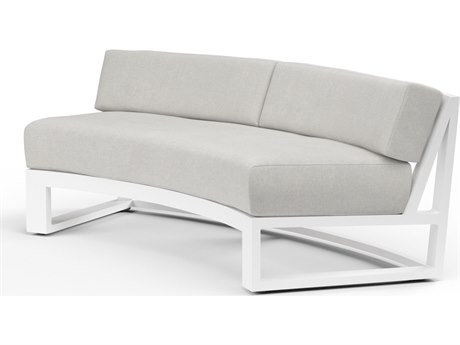 Sunset West Newport Aluminum Frost Curved Sofa