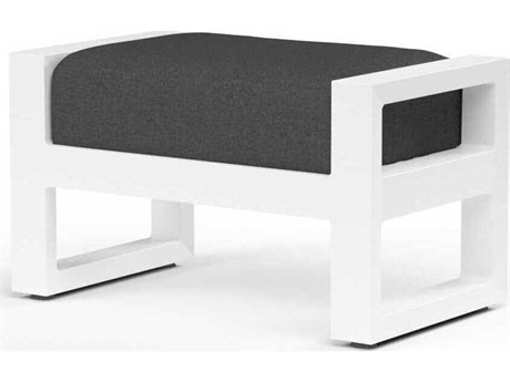 Sunset West Newport Frost Aluminum Cushion Ottoman
