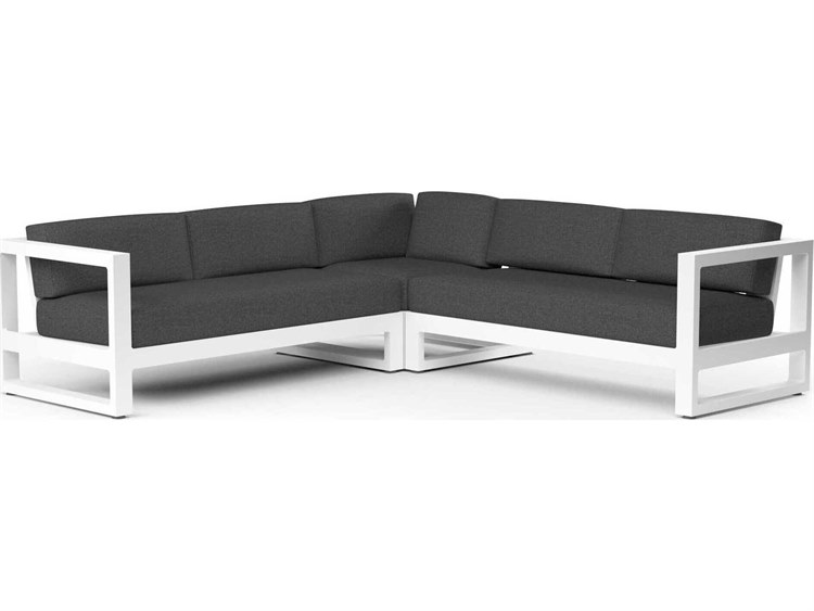 Sunset West Newport Frost Aluminum Cushion Sofa